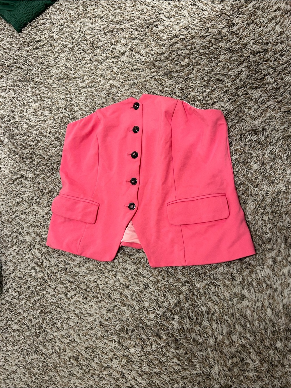 Strapless Pink Button-Front Blazer Vest